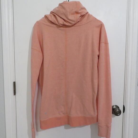 Lululemon Women Sz 8 Blush Peach Stress Less Hoodie Cowl Neck Pullover Sweater - Picture 2 of 8